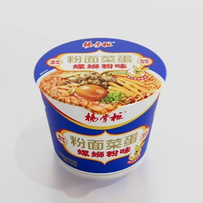 총 내용량 208g 중국식 인스턴트 면과 쌀국수, 통계란, 달팽이 국수 맛